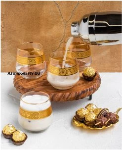 Medusa Stylish And Luxe Design Set/4 Scotch/Whiskey Drinking Glasses Gold -Kitchen Sale Shop 1456B767 1CF0 453F BDA3 8A541A084B97