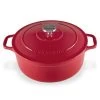 CHASSEURCAST IRON ROUND FRENCH OVEN FEDERATION RED 28cm/6.1L MADE IN FRANCE -Kitchen Sale Shop 19614 a 90008.1702938886