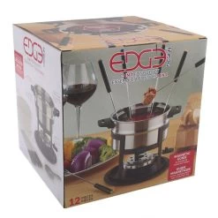 EDGE DESIGN 12 PIECE 3-IN-1 STAINLESS STEEL FONDUE SET W/ MAGNETIC FORK GUIDE -Kitchen Sale Shop 2002 b 1