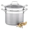 SCANPAN IMPACTSTAINLESS STEELStockpot With Lid 24cm/7.2 Litre Pasta Insert Steamer Insert