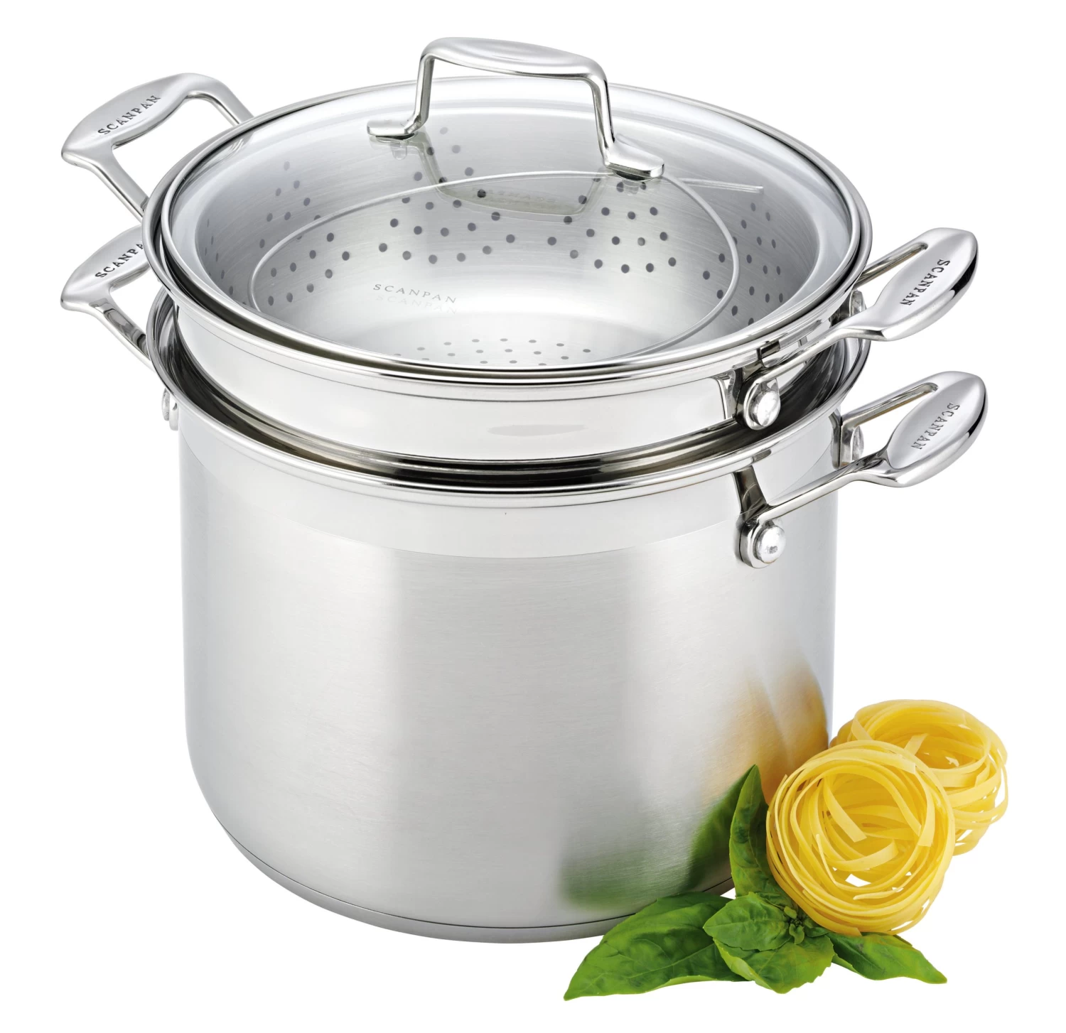 SCANPAN IMPACTSTAINLESS STEELStockpot With Lid 24cm/7.2 Litre Pasta Insert Steamer Insert 5 SCANPAN IMPACTSTAINLESS STEELStockpot With Lid 24cm/7.2 Litre Pasta Insert Steamer Insert - Image 4