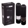 PROSPICE "LINEAR" RIBBED BATTERY OPERATED SALT & PEPPER MILL SET 20.5CM - BLACK -Kitchen Sale Shop 2409bk