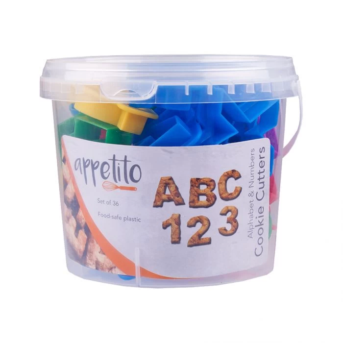 APPETITO 36 PIECE ALPHABET & NUMBER COOKIE CUTTER SET (TUB) - MULTI-COLOUR 5 APPETITO 36 PIECE ALPHABET & NUMBER COOKIE CUTTER SET (TUB) - MULTI-COLOUR - Image 3