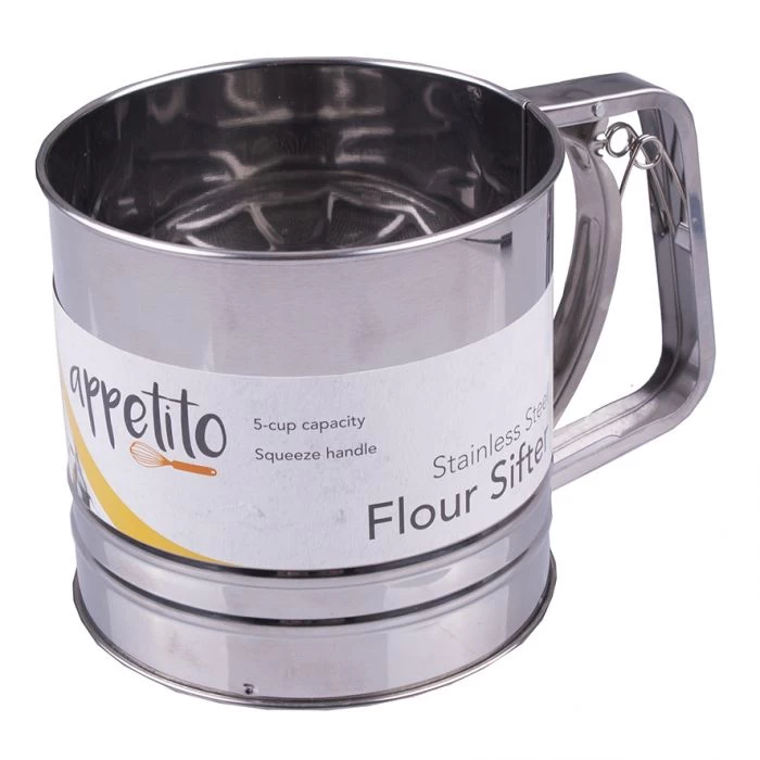 APPETITO STAINLESS STEEL 5 CUP SQUEEZE ACTION FLOUR SIFTER 4 APPETITO STAINLESS STEEL 5 CUP SQUEEZE ACTION FLOUR SIFTER - Image 2