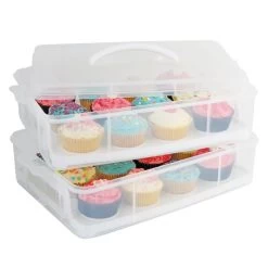 DAILY BAKE 24 CUP STACKABLE CUPCAKE CARRIER - WHITE -Kitchen Sale Shop 2816 d 1