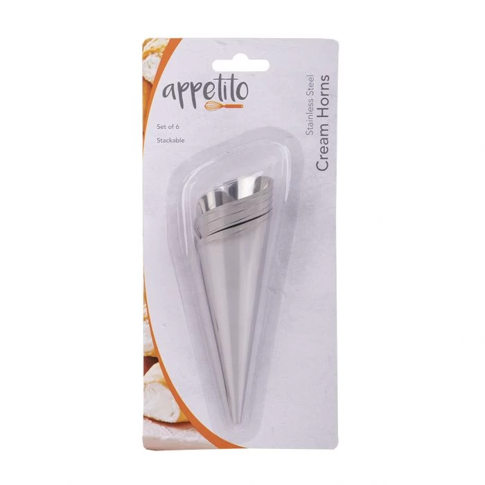 APPETITO STAINLESS STEEL CREAM HORNS SET 6 5 APPETITO STAINLESS STEEL CREAM HORNS SET 6 - Image 3