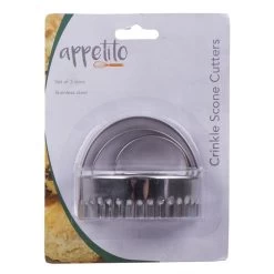 APPETITO STAINLESS STEEL CRINKLE SCONE CUTTERS W/ HANDLE SET 3 -Kitchen Sale Shop 3236 1 b 1