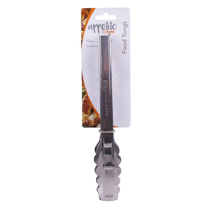 APPETITO STAINLESS STEEL TONGS W/ FLAT TIPS 23CM 5 APPETITO STAINLESS STEEL TONGS W/ FLAT TIPS 23CM - Image 3