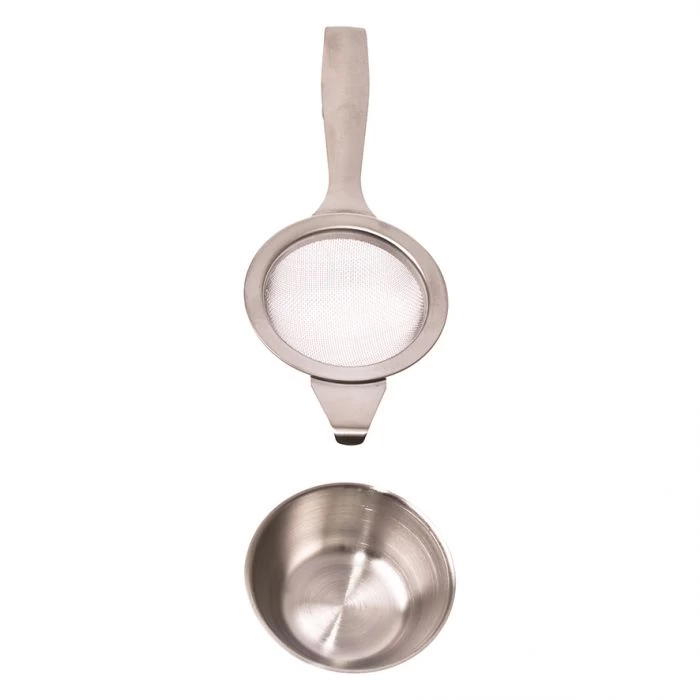 TEAOLOGY STAINLESS STEEL LONG HANDLE TEA STRAINER W/ BOWL 4 TEAOLOGY STAINLESS STEEL LONG HANDLE TEA STRAINER W/ BOWL - Image 2
