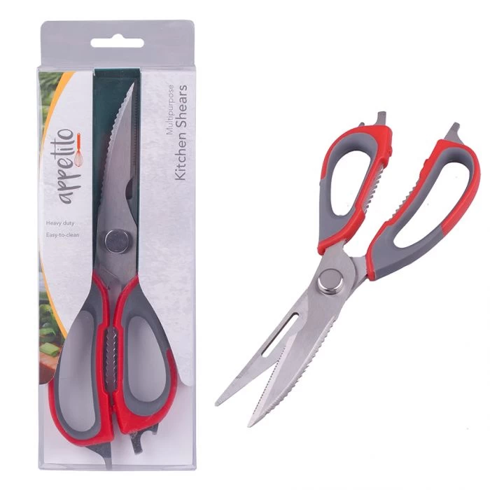 APPETITO KITCHEN SHEARS - RED/GREY 3 APPETITO KITCHEN SHEARS - RED/GREY
