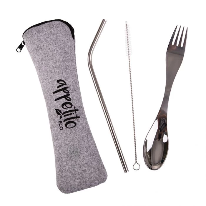 APPETITO 3 PIECE STAINLESS STEEL TRAVELLER'S CUTLERY SET 4 APPETITO 3 PIECE STAINLESS STEEL TRAVELLER'S CUTLERY SET - Image 2