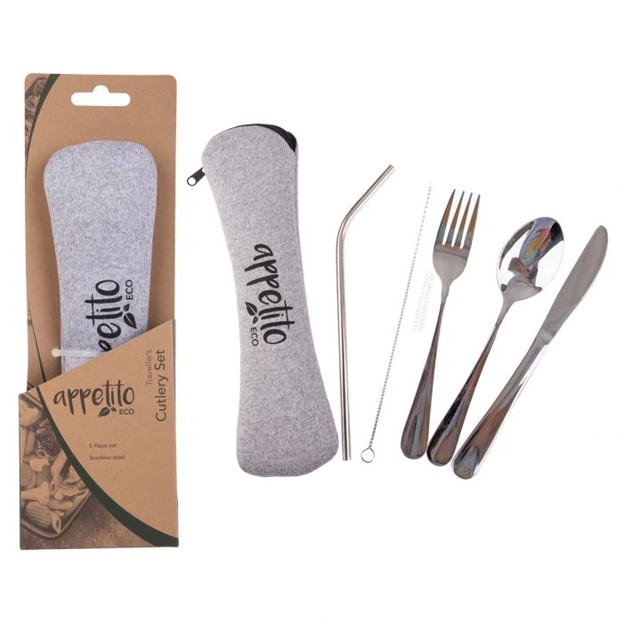 APPETITO 5 PIECE STAINLESS STEEL TRAVELLER'S CUTLERY SET 4 APPETITO 5 PIECE STAINLESS STEEL TRAVELLER'S CUTLERY SET - Image 2