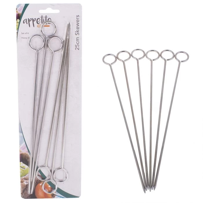 APPETITO CHROME SKEWERS 10"/25CM SET 6 3 APPETITO CHROME SKEWERS 10"/25CM SET 6