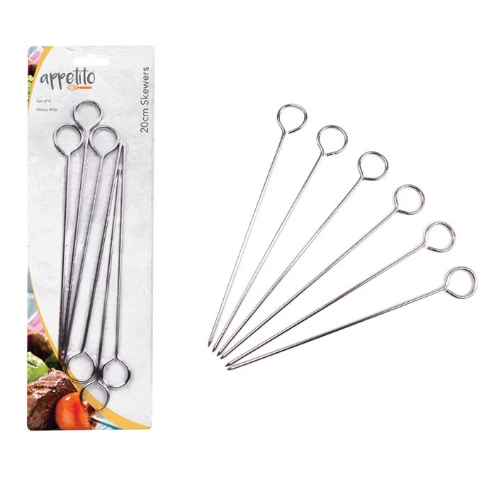 APPETITO CHROME SKEWERS 8"/20CM SET 6 3 APPETITO CHROME SKEWERS 8"/20CM SET 6