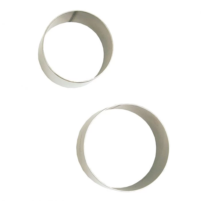 APPETITO STAINLESS STEEL ROUND FOOD RINGS SET 2 63MM & 75MM DIA. X 45MM HIGH 3 APPETITO STAINLESS STEEL ROUND FOOD RINGS SET 2 63MM & 75MM DIA. X 45MM HIGH