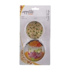 APPETITO STAINLESS STEEL ROUND FOOD RINGS SET 2 63MM & 75MM DIA. X 45MM HIGH 7 APPETITO STAINLESS STEEL ROUND FOOD RINGS SET 2 63MM & 75MM DIA. X 45MM HIGH -Kitchen Sale Shop 3526 b 1