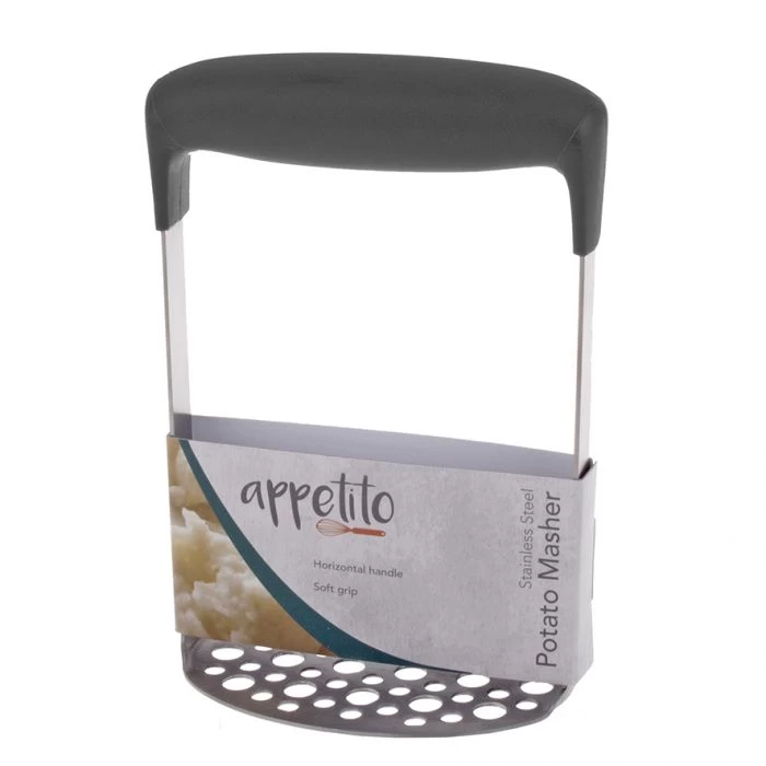 APPETITO STAINLESS STEEL POTATO MASHER W/ HORIZONTAL SOFT GRIP HANDLE 5 APPETITO STAINLESS STEEL POTATO MASHER W/ HORIZONTAL SOFT GRIP HANDLE - Image 3