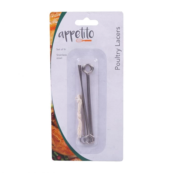 APPETITO STAINLESS STEEL POULTRY LACERS SET 6 5 APPETITO STAINLESS STEEL POULTRY LACERS SET 6 - Image 3