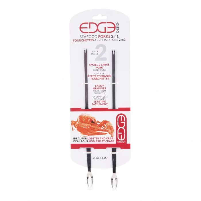 EDGE DESIGN STAINLESS STEEL SEAFOOD FORKS SET 2 5 EDGE DESIGN STAINLESS STEEL SEAFOOD FORKS SET 2 - Image 3