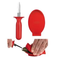 EDGE DESIGN OYSTER SHUCKING SET - RED -Kitchen Sale Shop 3774 d 1