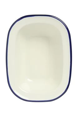 Wiltshire Enamel Oblong Pie Dish 2500ml Blue Rim