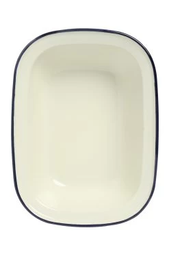 Wiltshire Enamel Oblong Pie Dish 1000ml Blue Rim