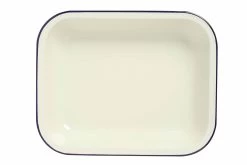 Wiltshire Enamel Oblong Pie Dish 1500ml Blue Rim