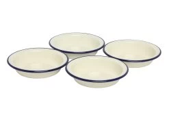 Wiltshire Enamel Pie Dishes 12cm Set Of 4 Blue Rim