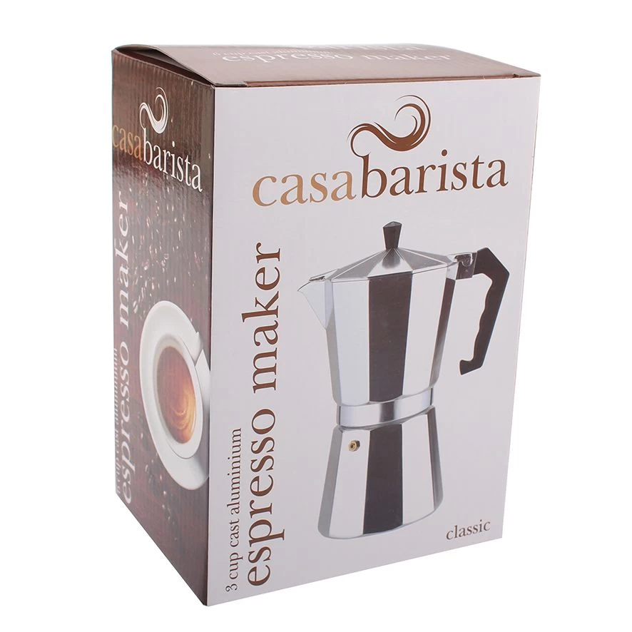 CASABARISTA "CLASSIC" 3 CUP ALUMINIUM ESPRESSO MAKER 5 CASABARISTA "CLASSIC" 3 CUP ALUMINIUM ESPRESSO MAKER - Image 3