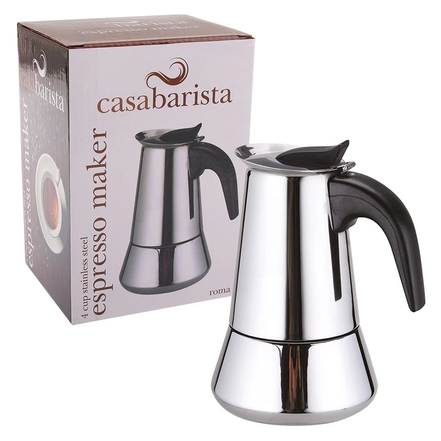 CASABARISTA "ROMA" 4 CUP STAINLESS STEEL ESPRESSO MAKER 3 CASABARISTA "ROMA" 4 CUP STAINLESS STEEL ESPRESSO MAKER