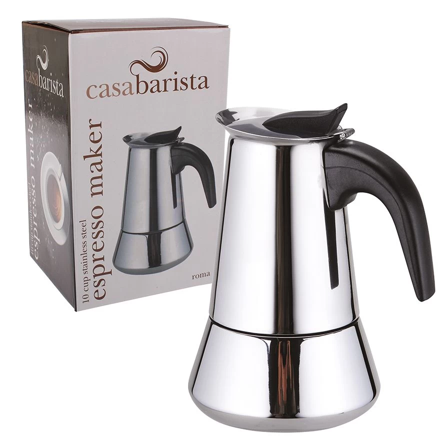 CASABARISTA "ROMA" 10 CUP STAINLESS STEEL ESPRESSO MAKER 3 CASABARISTA "ROMA" 10 CUP STAINLESS STEEL ESPRESSO MAKER