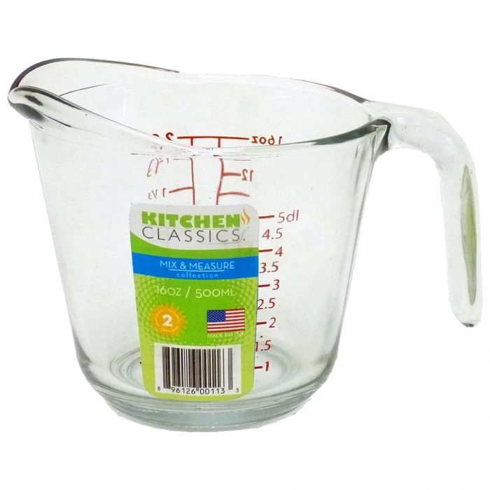 KITCHEN CLASSICS GLASS MEASURE JUG 2 CUP/500ML USA MADE 3 KITCHEN CLASSICS GLASS MEASURE JUG 2 CUP/500ML USA MADE - Image 2
