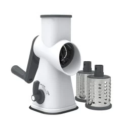 APPETITO 3 BLADE DRUM GRATER W/ LOCKABLE SUCTION BASE - WHITE/GREY