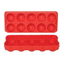 APPETITO SILICONE ROUND ICE CUBE TRAY - RED