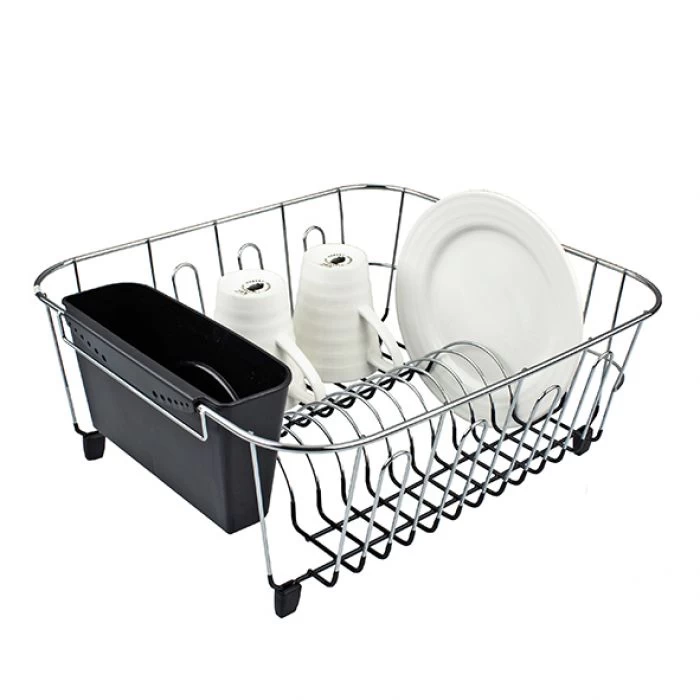 D.LINE SMALL DISH DRAINER CHROME/PVC W/ CADDY 36.5 X 32.5 X 14.5CM 3 D.LINE SMALL DISH DRAINER CHROME/PVC W/ CADDY 36.5 X 32.5 X 14.5CM