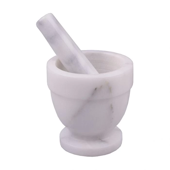 INTEGRA GREY MARBLE MORTAR & PESTLE 10CM 4 INTEGRA GREY MARBLE MORTAR & PESTLE 10CM - Image 2