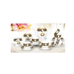 House Of Florence Medusa Black And Gold 17 Piece Tea Set