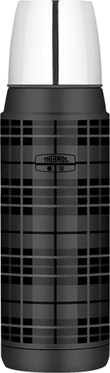 Thermos 470ml Stainless Steel Vacuum Insulated Flask - Grey Plaid