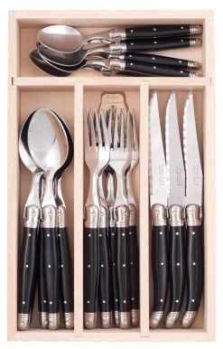 ANDRE VERDIER DEBUTANT CUTLERY SET 24PCE STAINLESS STEEL/BLACK