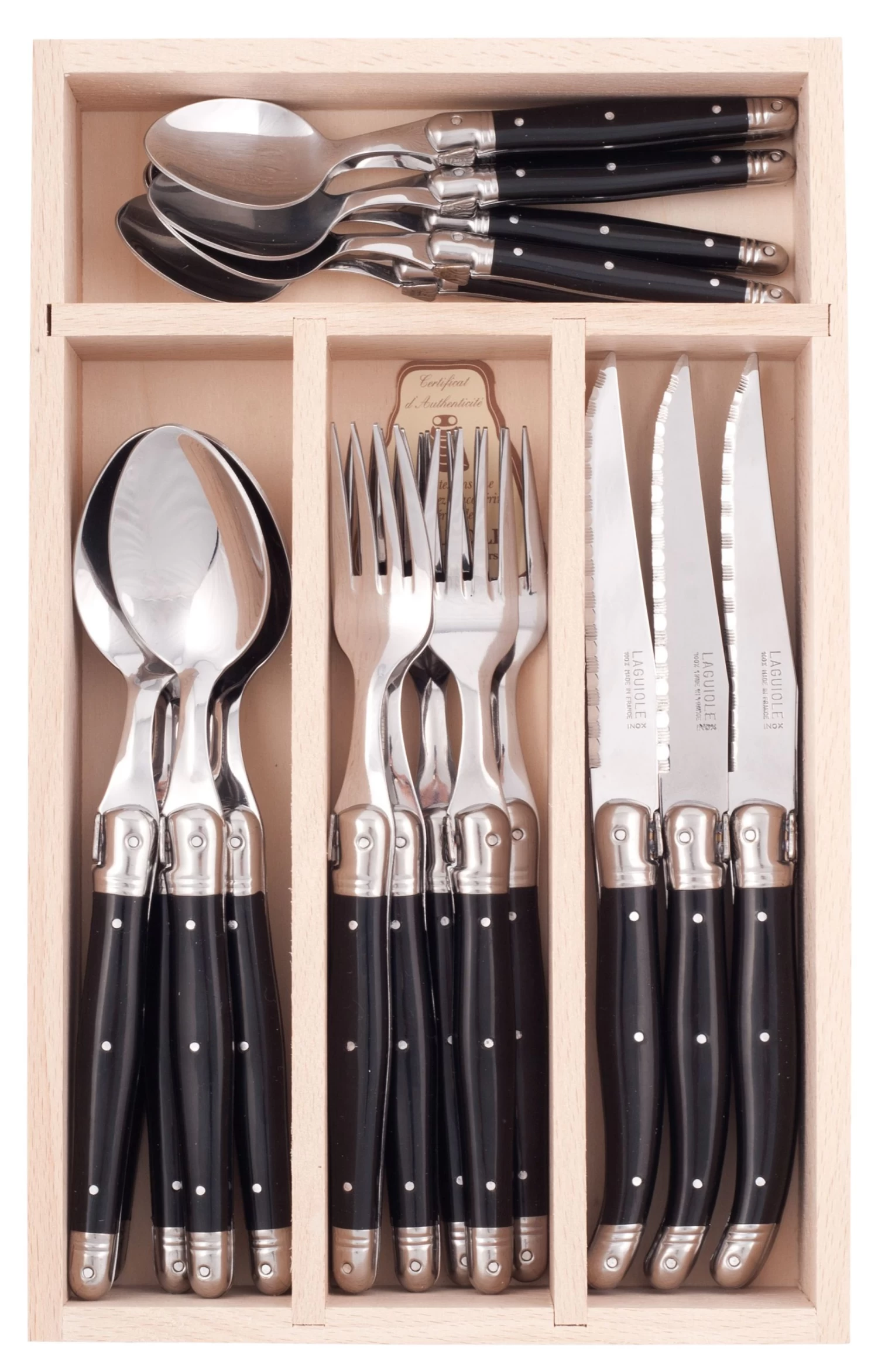 ANDRE VERDIER DEBUTANT CUTLERY SET 24PCE STAINLESS STEEL/BLACK 3 ANDRE VERDIER DEBUTANT CUTLERY SET 24PCE STAINLESS STEEL/BLACK